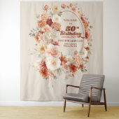 ブーケカラフルテラコッタ赤面50歳の誕生日 タペストリー (インサイチュ)