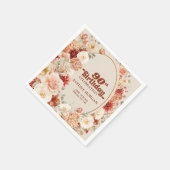 ブーケカラフルテラコッタ赤面90歳の誕生日 スタンダードカクテルナプキン (角)