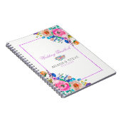 ブーケカラフル及び紫グリッター枠 ノートブック (右側)