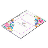 ブーケカラフル及び紫グリッター枠 ノートブック (左側)