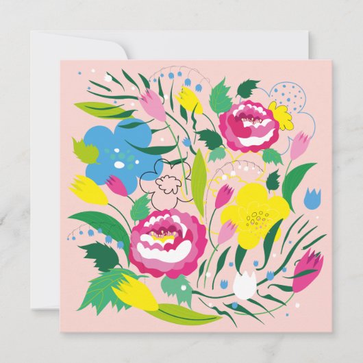 ブーケカラフル。 招待状 (正面)