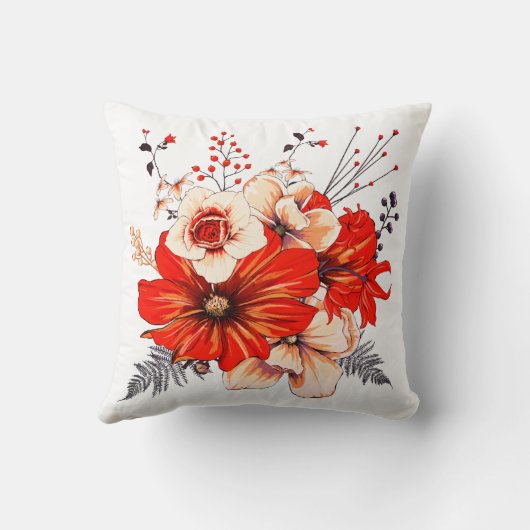 ブーケクリスティー花模様ズフォージングベリー クッション (裏面)