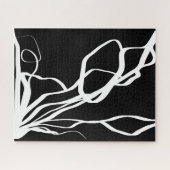 ブーケノワール:抽象芸術ブラック&ホワイト ジグソーパズル (横)