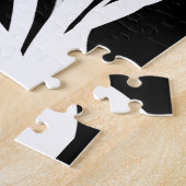 ブーケノワール:抽象芸術ブラック&ホワイト ジグソーパズル (側面)