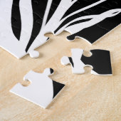 ブーケノワール：抽象芸術ブラック&ホワイト ジグソーパズル (側面)