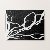 ブーケノワール：抽象芸術ブラック&ホワイト ジグソーパズル (横)