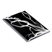 ブーケノワール:抽象芸術ブラック&ホワイト ノートブック (右側)