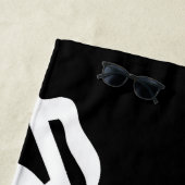 ブーケノワール：抽象芸術ブラック&ホワイト ビーチタオル (インサイチュ)