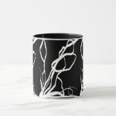 ブーケノワール：抽象芸術ブラック&ホワイト マグカップ (中央)