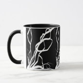 ブーケノワール：抽象芸術ブラック&ホワイト マグカップ (左)