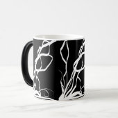 ブーケノワール：抽象芸術ブラック&ホワイト モーフィングマグカップ (正面左)