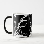 ブーケノワール：抽象芸術ブラック&ホワイト モーフィングマグカップ (左)