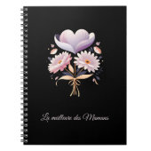 ブーケハート花ピンクのオレンジの句フランスの句 ノートブック (正面)