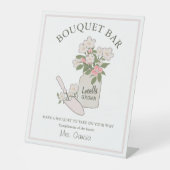 ブーケバー独自の花を構築ブライダル 台座サイン (正面)