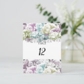 ブーケパステルフローラテーブル座席番号カード ポストカード (スタンド正面)