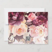 ブーケフローラブルガンディ結婚式の日付を保存 (裏面)