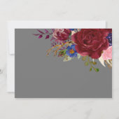 ブーケブルゴーニュフローラネイビーブルーPInkカップル サンキューカード (裏面)