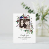 ブーケマルサラブルーピンクの花ありがとう ポストカード (スタンド正面)