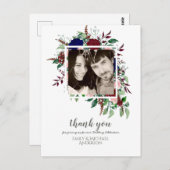 ブーケマルサラブルーピンクの花ありがとう ポストカード (正面/裏面)