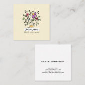 ブーケモダンエレガントフローラ花屋 スクエア名刺 (正面/裏面)