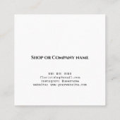 ブーケモダンエレガントフローラ花屋 スクエア名刺 (裏面)