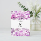 ブーケモノクロピンクテーブル座席番号カード ポストカード (スタンド正面)