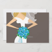 ブーケーブライダルシャワーの招待を受ける美しい花嫁 招待状 (裏面)