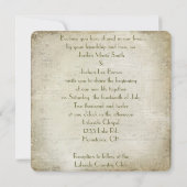 ブーケ付きのヴィンテージのウェディングブック 招待状 (裏面)