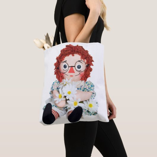 ブーケ付き古いデイジー人形 トートバッグ (クローズアップ)