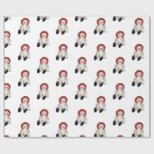 ブーケ付き古いデイジー人形 ラッピングペーパー (フラット)