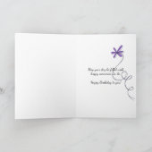 ブーケ付き紫のスニーカーデイジー カード (内部)