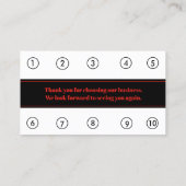 ブーケ概要営業ロイヤリティパンチカード 予約カード (裏面)