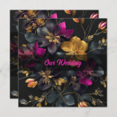 ブーケ絵を描結婚式招待状 招待状 (正面/裏面)