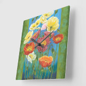 ブーケ縁どインI スクエア壁時計 (傾斜)