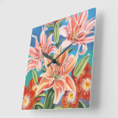 ブーケ縁どインII スクエア壁時計 (傾斜)