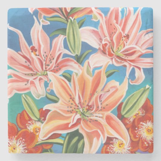 ブーケ縁どインII ストーンコースター (正面)