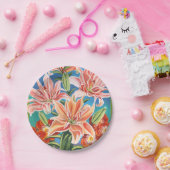 ブーケ縁どインII ペーパープレート (パーティー)