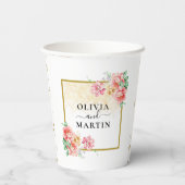 ブーケ開花結婚紙カップ 紙コップ (裏面)