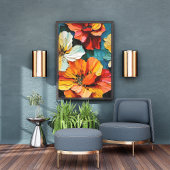 ブーケ鮮やか：カラーのクローズアップお祝い フォトプリント           