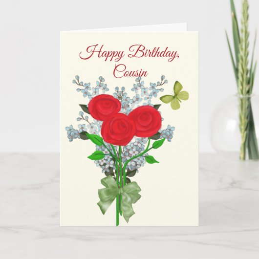 ブーケ·オブ·バラズ·ライラックス·誕生日·フォー·イスコ カード (正面)