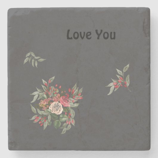 ブーケ・オブ・バラ・ストーン・コースター ストーンコースター (正面)