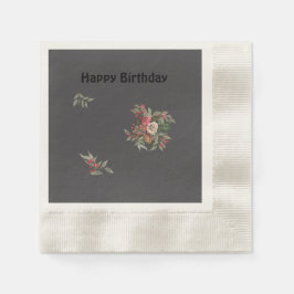 ブーケ・オブ・バラ・ペーパー・ナプキン 縁ありカクテルナプキン