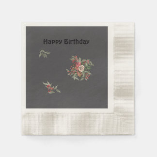 ブーケ・オブ・バラ・ペーパー・ナプキン 縁ありカクテルナプキン