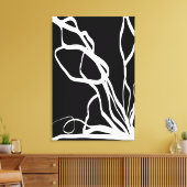 ブーケ ノワール：抽象的な黒と白 キャンバスプリント (インサイチュ (リビング))