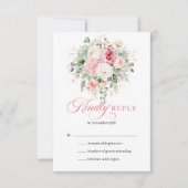 ブーケ ブロッシュ 薔薇 ゴールド 結婚式 RSVP カード (正面)