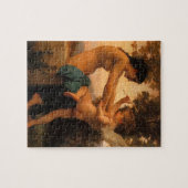 ブーゲローによってキューピッドから身を守る少女 ジグソーパズル (横)