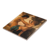 ブーゲローによってキューピッドから身を守る少女 タイル (側面)