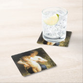 ブーゲロー・キューピッドの女性 スクエアペーパーコースター (インサイチュ)