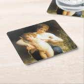 ブーゲロー・キューピッドの女性 スクエアペーパーコースター (アングル)