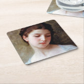 ブーゲロー・ヤング・ガール スクエアペーパーコースター (アングル)